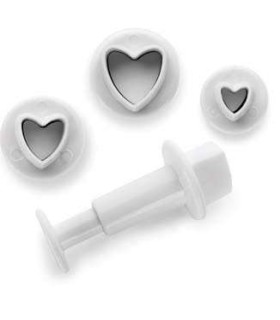 Set mit 3 Ausstechern Herzform