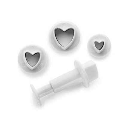 Set mit 3 Ausstechern Herzform