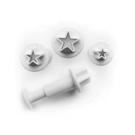 Set mit 3 Ausstechern Sterne