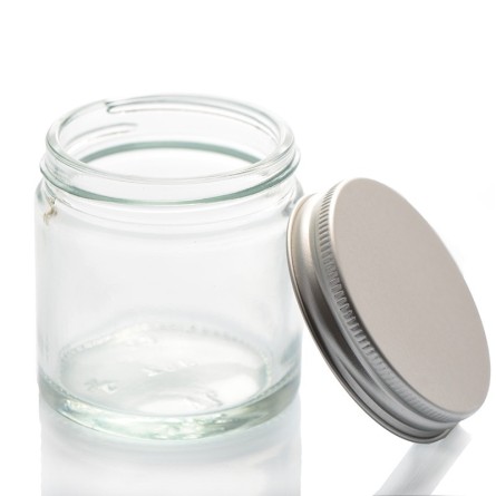 Tiegel Glas 60 ml mit Aluminiumverschluss