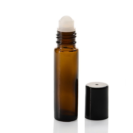 Roll-on Flasche (Braunglas), schwarzer Verschluss 10 ml