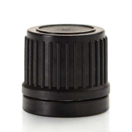 Schraubverschluss, schwarz, DIN18 mit Versiegelungsring