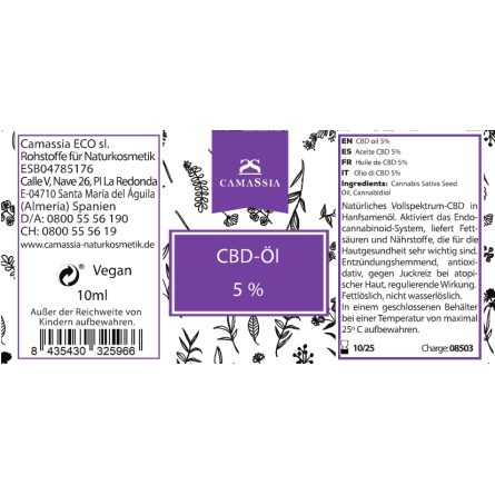 CBD-Öl 5 % (komplettes Spektrum) 10ml