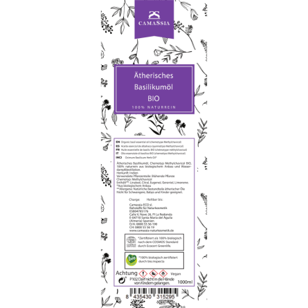 Ätherisches Basilikumöl BIO (CT Methylchavicol)