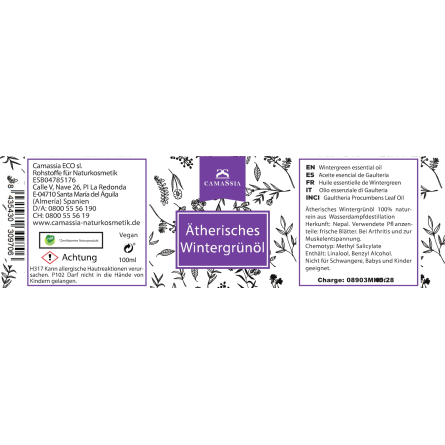 Ätherisches Wintergrünöl (Gaulteria)