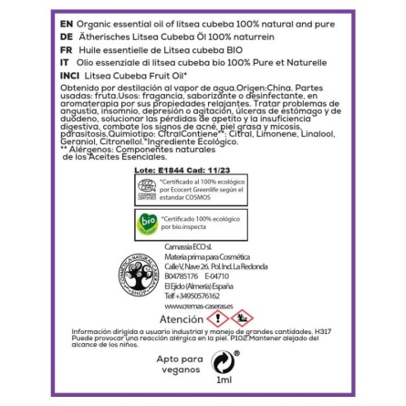 Ätherisches Litseaöl BIO (Litsea Cubeba)