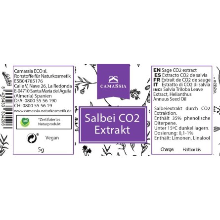 Salbeiextrakt, sanfte CO2-Extraktion, ohne Propylenglycol 5 g