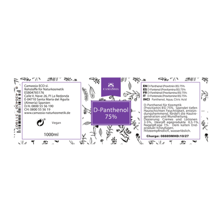 D-Panthenol für Naturkosmetik (Provitamin B5) 75 %